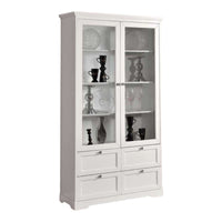 Vetrina  2 porte in legno shabby bianco opaco l.100 p.40 h.190