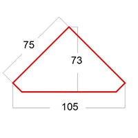 Vetrina angolo in legno massello 1 porta tinta noce l.75 p.75 h.215 - Mobili 2G