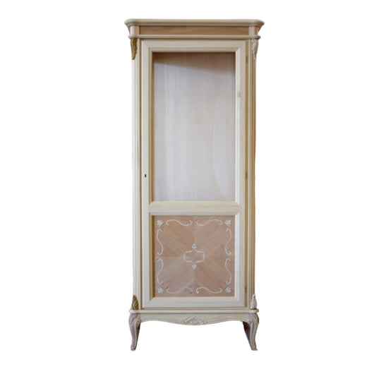 Vetrina classica 1 porta in legno grezzo l.76 p.44 h.190 - Mobili 2G