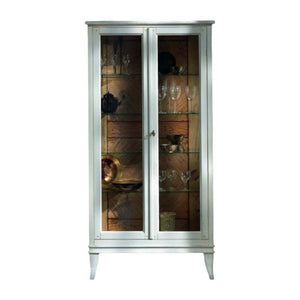 Vetrina classica 2 porte legno bianco shabby 83x36x170