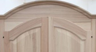 Vetrina grezza 2 porte intarsiata in legno 168x52x217