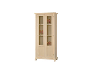 Vetrina in legno 2 porte arte povera avorio patinato 87x40x189