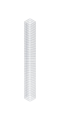 Colonna di gabbioni rettangolare 37 cm x 37 cm, 230 cm Altezza, maglia 5 cm x 5 cm