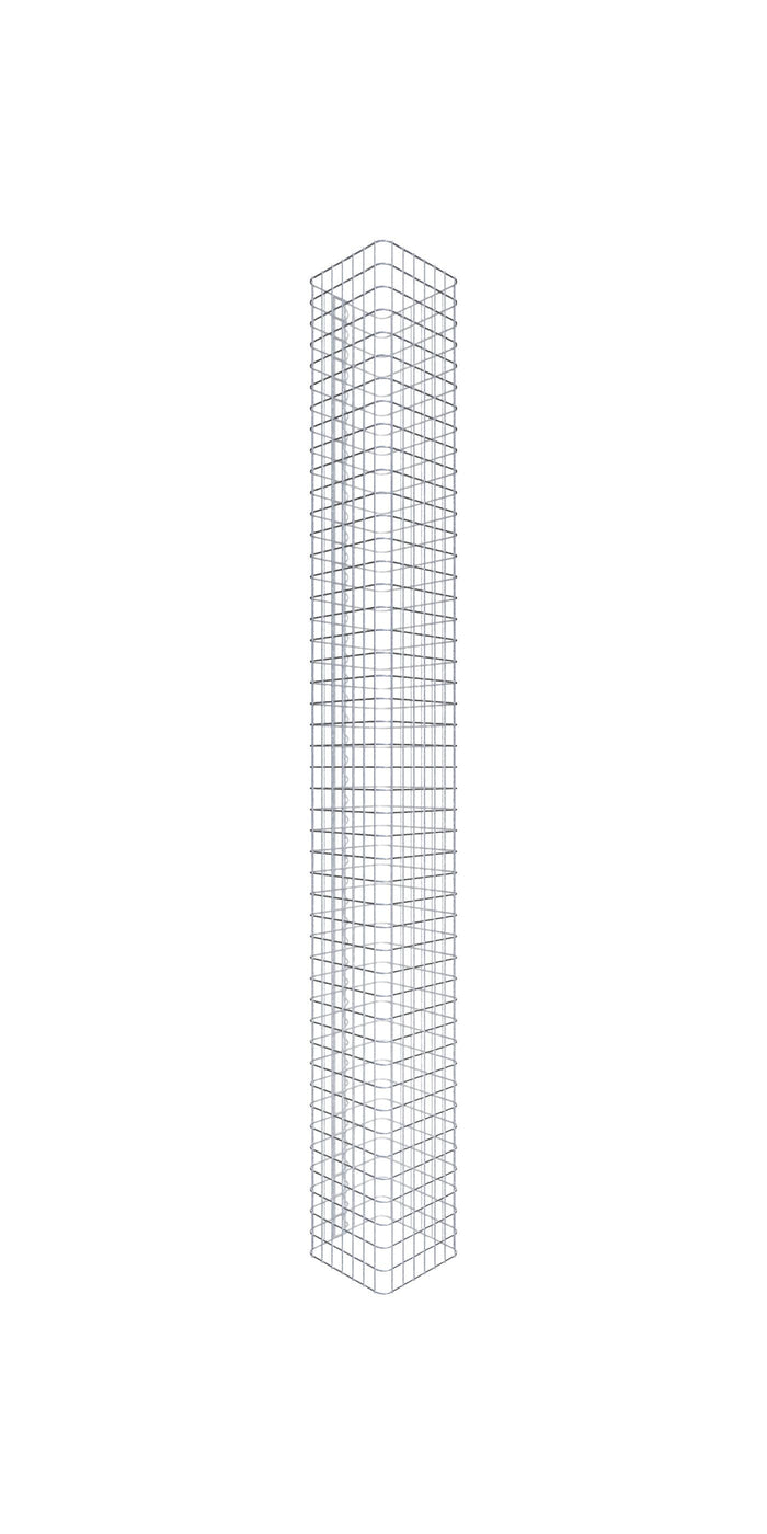 Colonna di gabbioni rettangolare 37 cm x 37 cm, 230 cm Altezza, maglia 5 cm x 5 cm