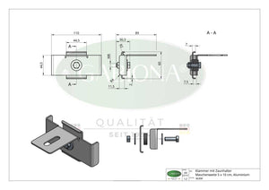 Gancio con supporto per recinzione 5 x 10 cm