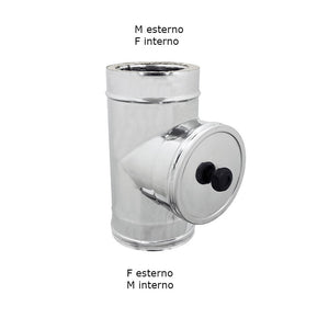 Modulo di ispezione inox t 90° doppia parete di 250 - de 300 mm