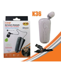 Mono Auricolare Stereo Bluetooth Con Clip-on Retrattile Associa 2 Cellulari K36         