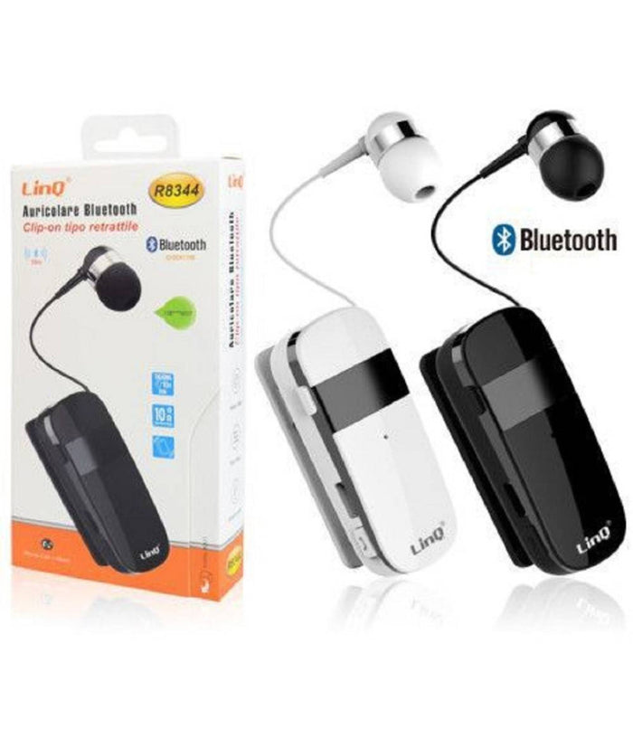 Mono Auricolare Stereo Bluetooth Con Clip-on Retrattile R8344 Autonomia 10 Ore         