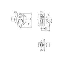 Monocomando doccia incasso con deviatore cromato squalo