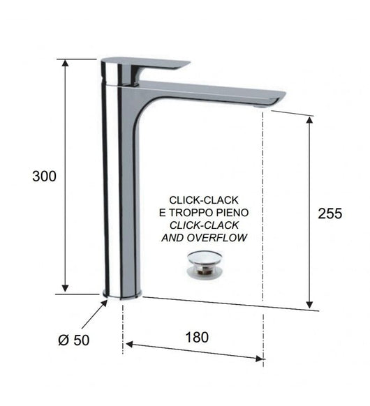 Rubinetterie remer miscelatore alto per lavabo serie infinity cod 75523