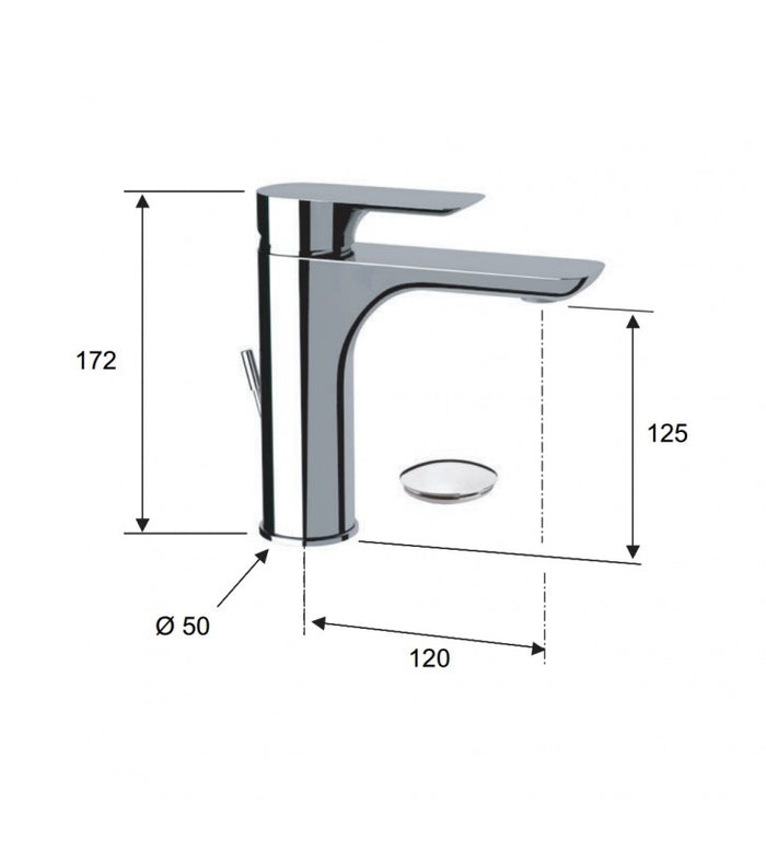 Rubinetto miscelatore per lavabo infinity cod 75521