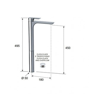 Infinity miscelatore xxl ideale per lavabi moderni a bacinella cod 75526