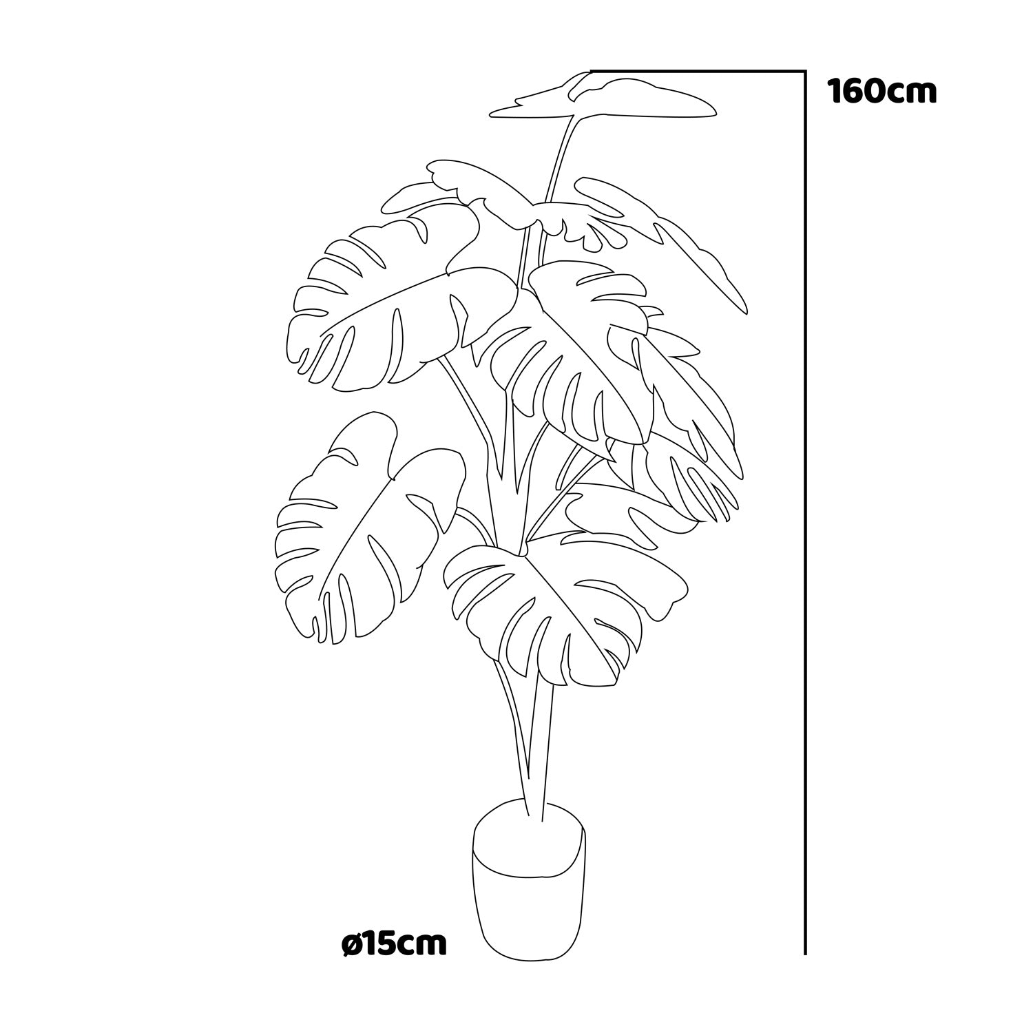 Monstera - Pianta Artificiale in vaso H160 cm