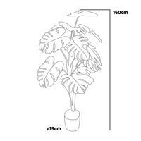 Monstera - Pianta Artificiale in vaso H160 cm