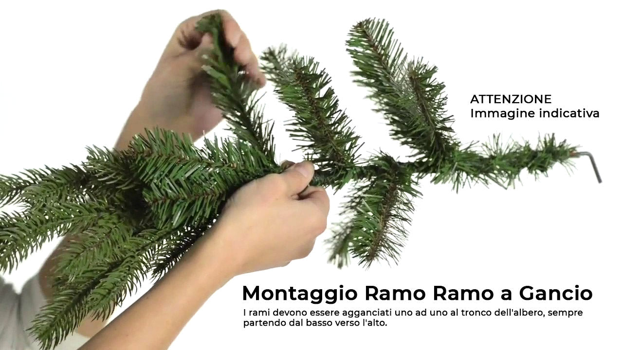 Albero di Natale Bianco 120 cm con 144 Rami e Montaggio a Gancio