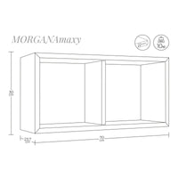 Mensola da Muro In Legno Di Design Modello MORGANA MAXI, Misure 70x35 p23.7 cm. Finitura NERO - MADE IN ITALY