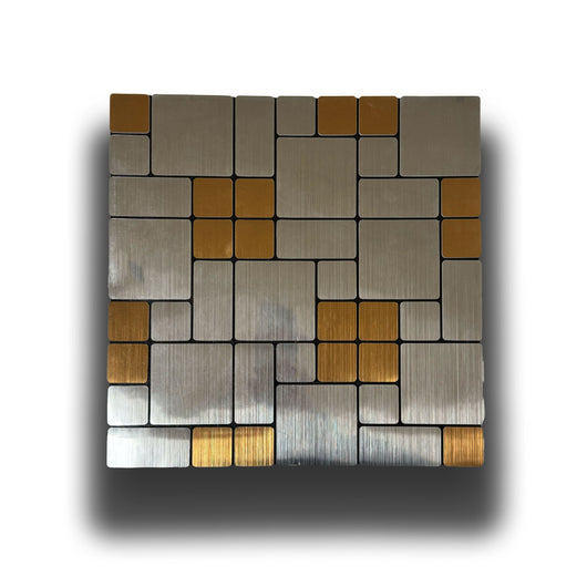 Piastrelle 3D Autoadesive in PET acustiche e isolanti 30x30cm (4mm spessore) MOSAICO GOLD SILVER