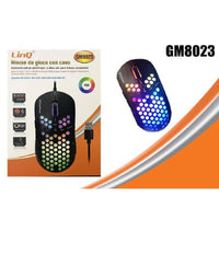 Mouse Gaming Da Gioco Con Filo Usb 2.0 Dpi Regolabile 6400dpi 7 Luce Rgb Gm8023         