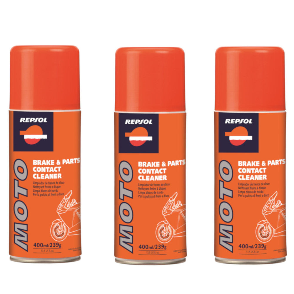 Multipack da 3 pz di breake & parts contact cleaner repsol moto 400 ml ciascuno