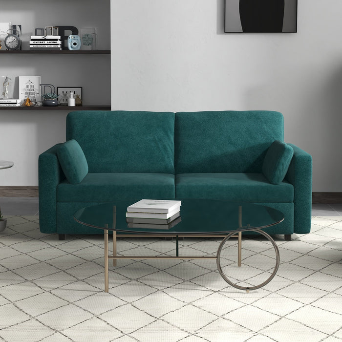 Divano 3 Posti 178x82x85 cm in Velluto Verde Scuro