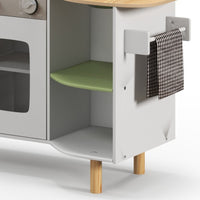 Cucina Giocattolo per Bambini 84x34x89 cm con Macchina del Ghiaccio e Utensili Bianco e Verde