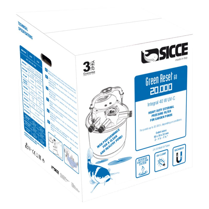 Sicce green reset 60 litri filtro esterno per laghetto con uvc