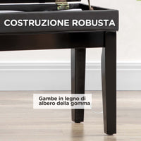 Sgabello per Pianoforte Altezza Regolabile 46-56 cm con Vano Contenitore Nero