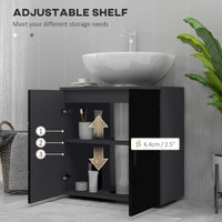 Mobile Sotto Lavabo Bagno per Piedistallo 60x30x60 cm in Legno Truciolare Nero