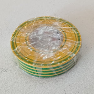 Nastro isolante giallo verde 0,15 x 19mm x 25mt in pvc autoestinguente