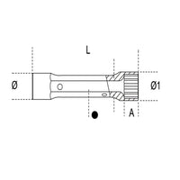 Beta chiavi a tubo doppie esagonali 6x7 mm serie leggera cromate satinate