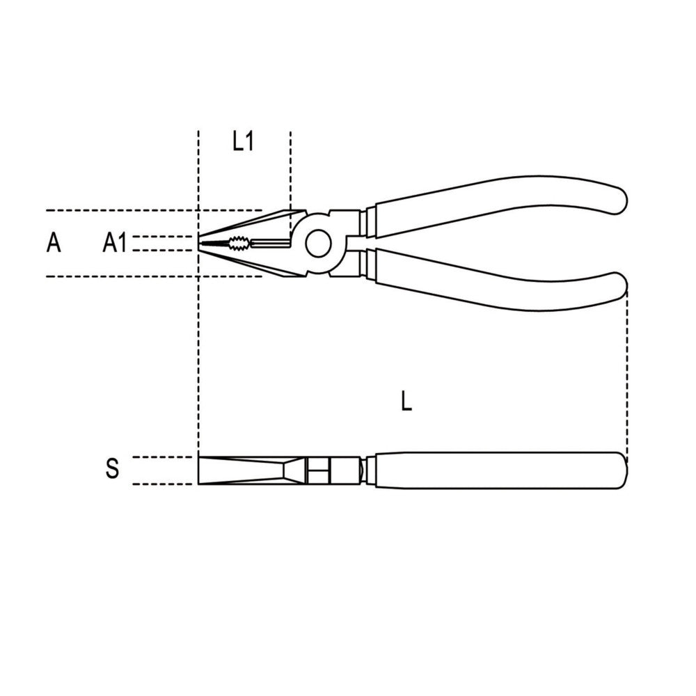 Pinze universali cromate lucide 200 mm manici ricoperti con 2 strati pvc antiscivolo