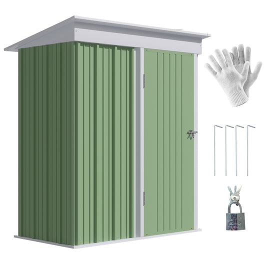 Casetta Box da Giardino 161x95x163/181 cm in Acciaio Verde