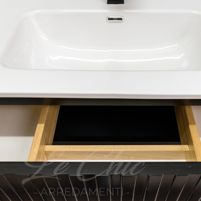 Mobile bagno moderno Black moon - 100 cm