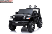 Auto Macchina Elettrica per Bambini JEEP FIAT Wrangler RUBICON 12V 2 Posti  con Mp3 - Sedile in Pelle - Nero