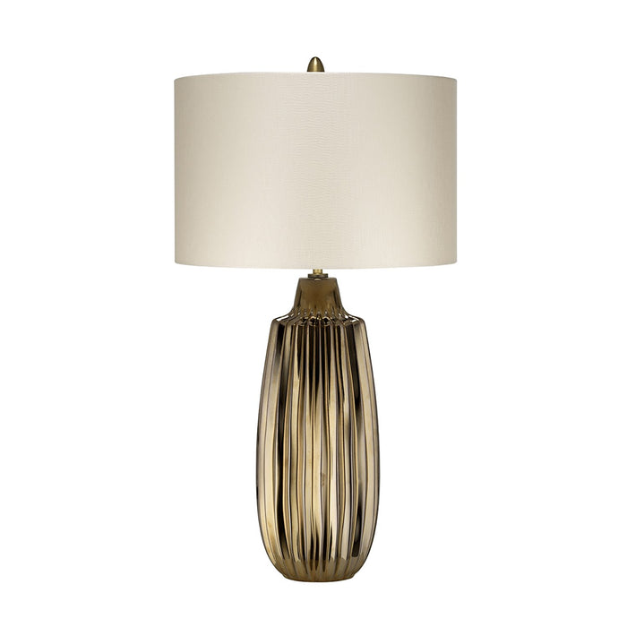 Lampada Da Scrivania Contemporanea Newham In Ceramica Bronzo Bianco 1 Luce E27