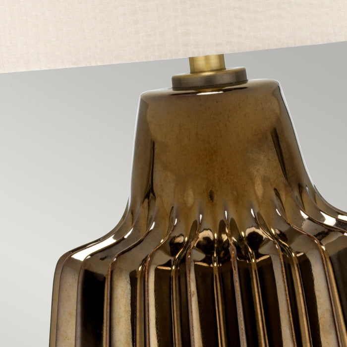 Lampada Da Scrivania Contemporanea Newham In Ceramica Bronzo Bianco 1 Luce E27