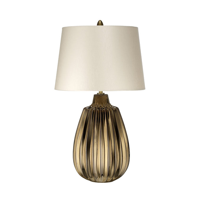 Lampada Da Scrivania Contemporanea Newham Ceramica Bronzo Bianco 1 Luce E27