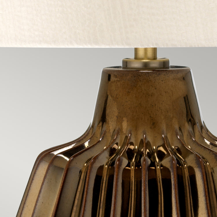 Lampada Da Scrivania Contemporanea Newham Ceramica Bronzo Bianco 1 Luce E27