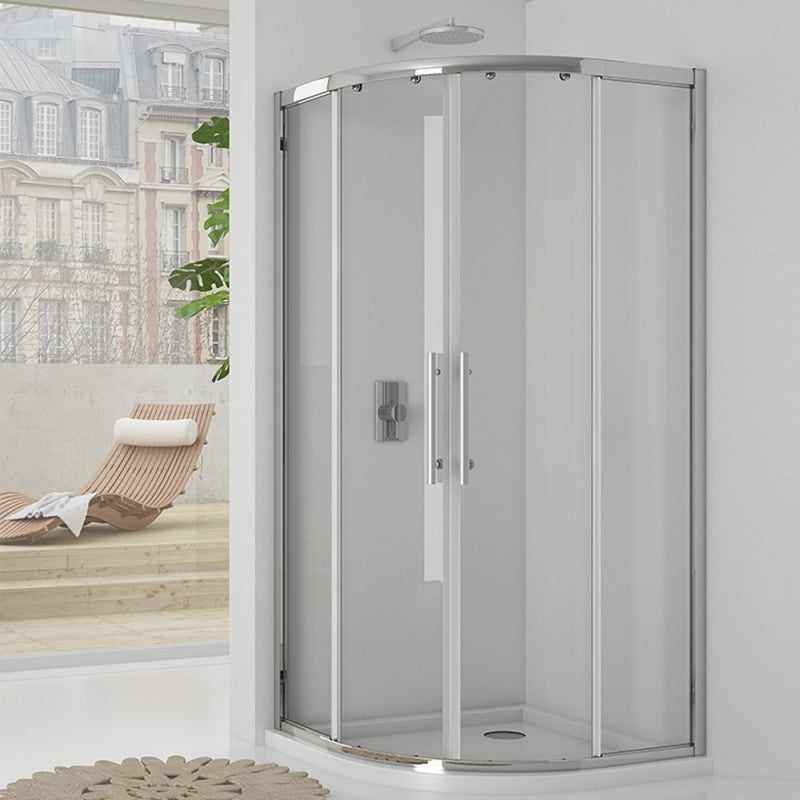 New plus - porta battente 87-91 cm vetro trasparente 6 mm, h. 1,95 cod 75840