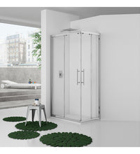 Box angolare new plus 97-99x67-69 cm, vetro trasparente 6 mm, 1,95 h, cerniere sganciabili cod 75827