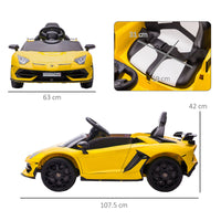 Macchina Elettrica per Bambini Licenza Lamborghini Aventador SVJ Roadster 12V Giallo