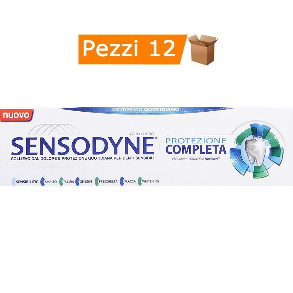 Multipack da 12 dentifrici sensodyne per denti sensibili confezioni da 75 millilitri ciscuna