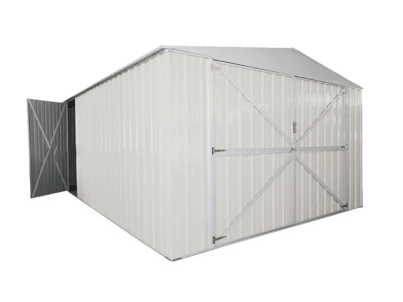 Box in Acciaio Zincato garage deposito attrezzi 360x514cm x h2.32m - 320KG - 18,5mq - BIANCO