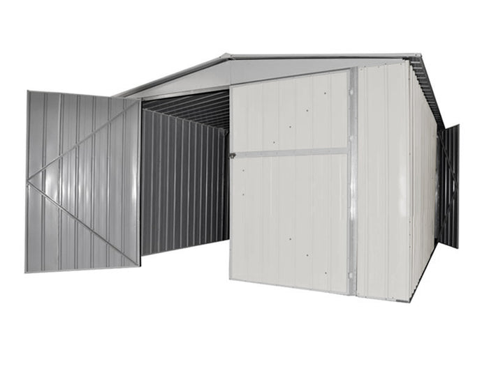 Box in Acciaio Zincato garage deposito attrezzi 360x514cm x h2.32m - 320KG - 18,5mq - BIANCO