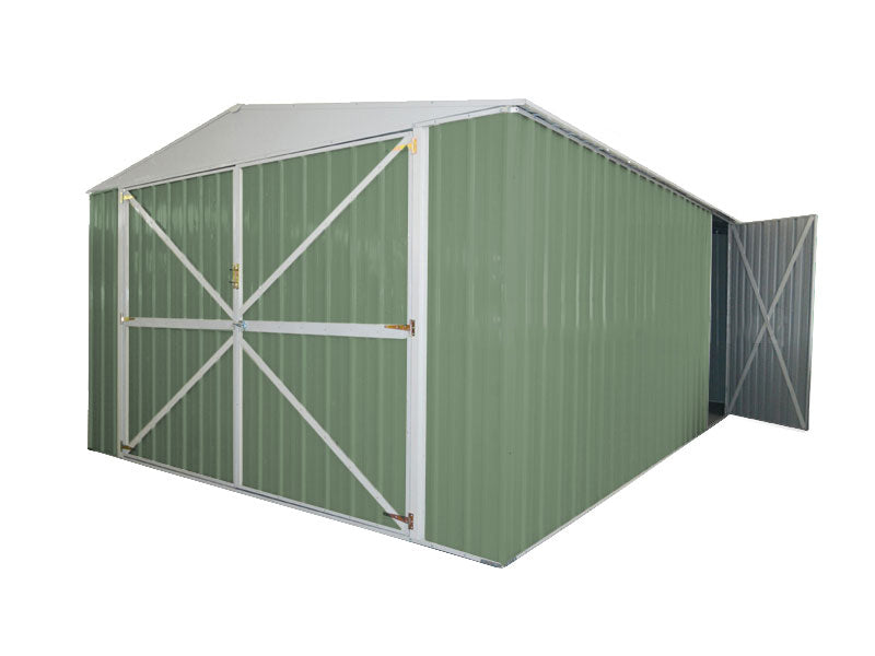 Casetta garage giardino Box in Acciaio Zincato 360x514cm x h2.32m - 320KG - 18,5mq - VERDE