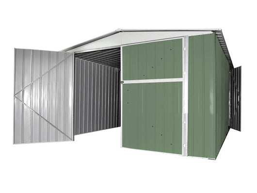 Casetta garage giardino Box in Acciaio Zincato 360x514cm x h2.32m - 320KG - 18,5mq - VERDE