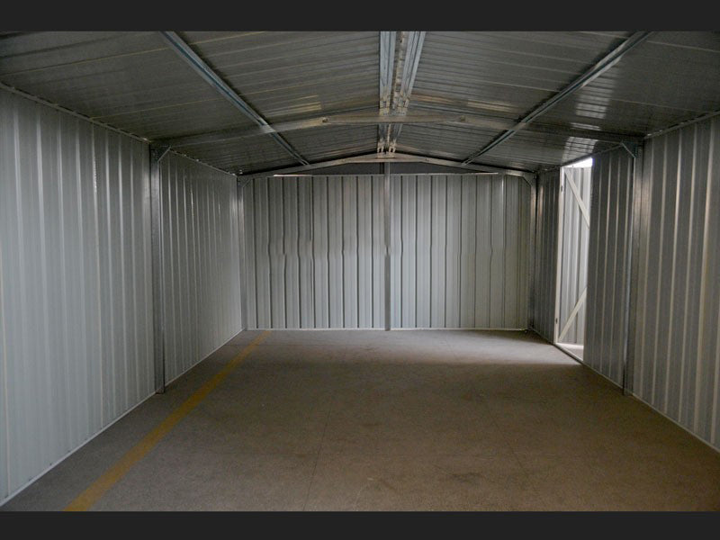 Box garage auto lamiera capanno in Acciaio Zincato 360x600cm x h2.32m - 346KG - 21,6mq - BIANCO