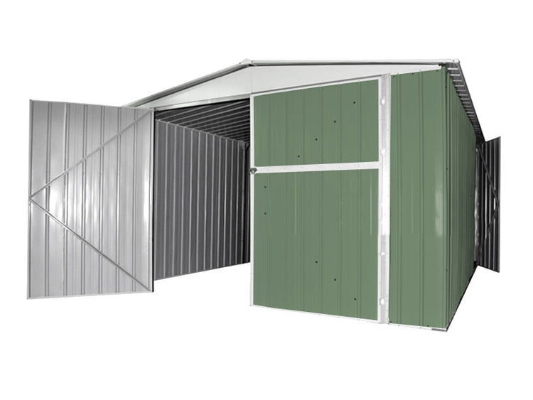 Box garage lamiera deposito in Acciaio Zincato 360x600cm x h2.32m - 346KG - 21,6mq - VERDE