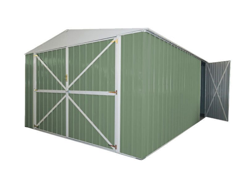 Box garage lamiera deposito in Acciaio Zincato 360x600cm x h2.32m - 346KG - 21,6mq - VERDE