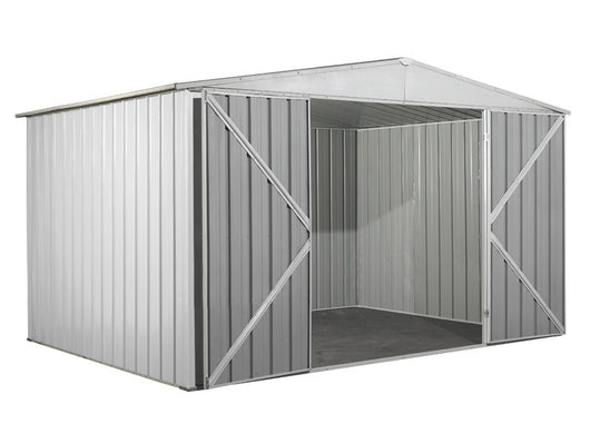 Box attrezzi giardino in Acciaio Zincato 360x260cm x h2.12m - 130KG - 9,36mq - BIANCO